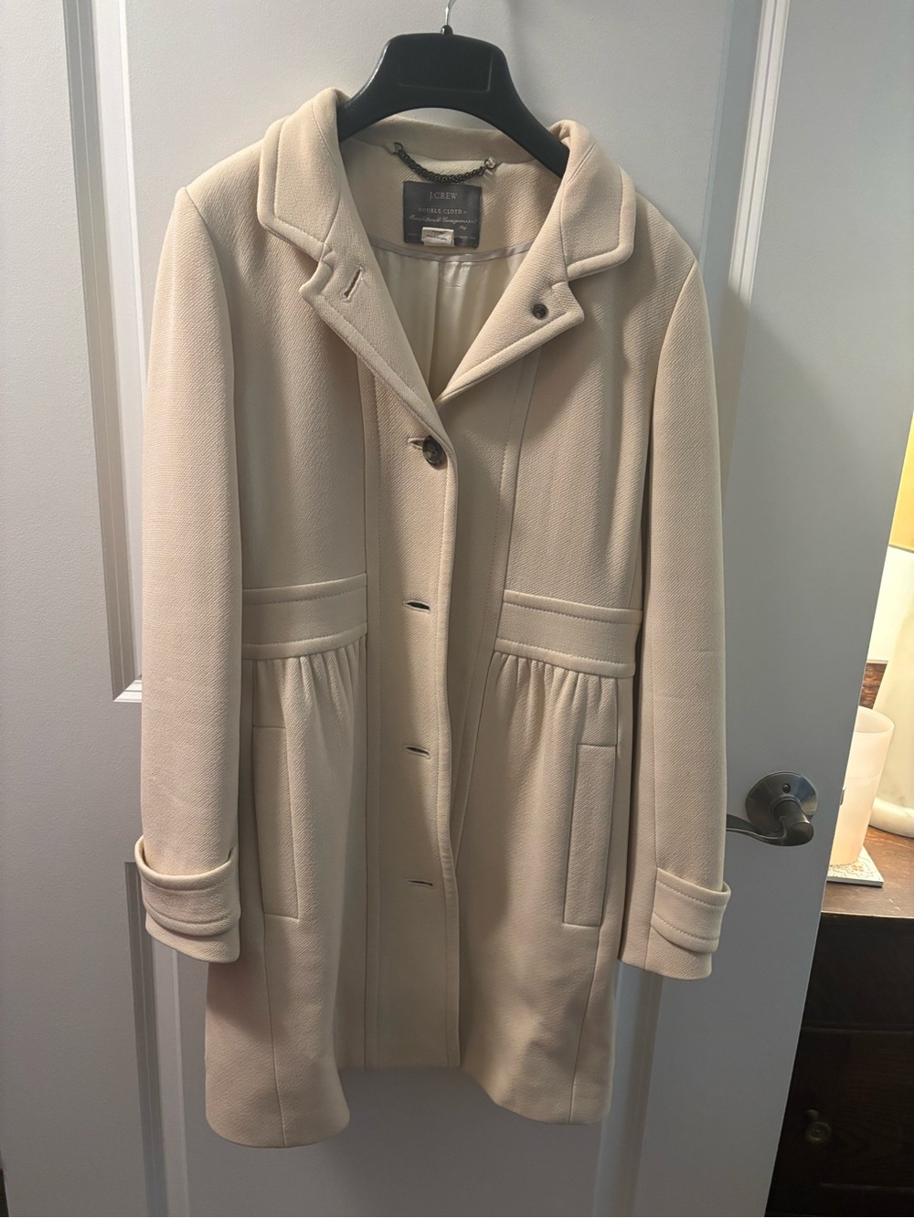 J. Crew Cream Single-Breasted Wool-Blend Seamed Coat